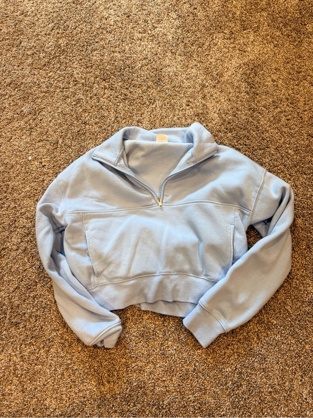 No Boundaries Pale Blue Half-Zip Fleece Pullover